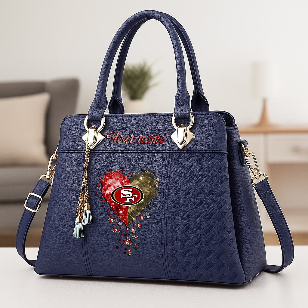 LIMITED EDITION - NEW CUSTOMIZED NFL11 SF49 SAN FRANCISCO 49ERS ZIP HANDBAG MULTICOLOR