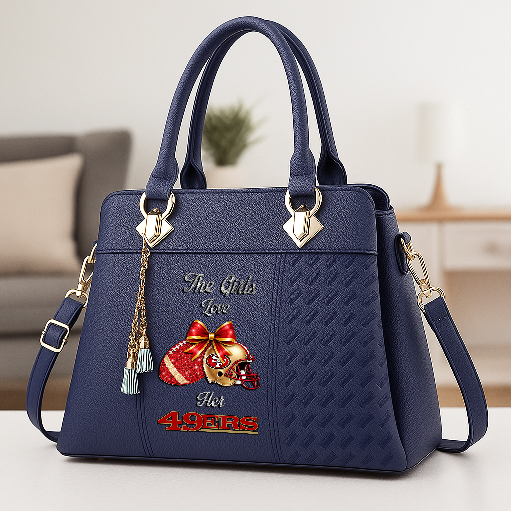 LIMITED EDITION - NEW CUSTOMIZED NFL11 SF49 SAN FRANCISCO 49ERS WOMEN'S ZIP HANDBAG MULTICOLOR