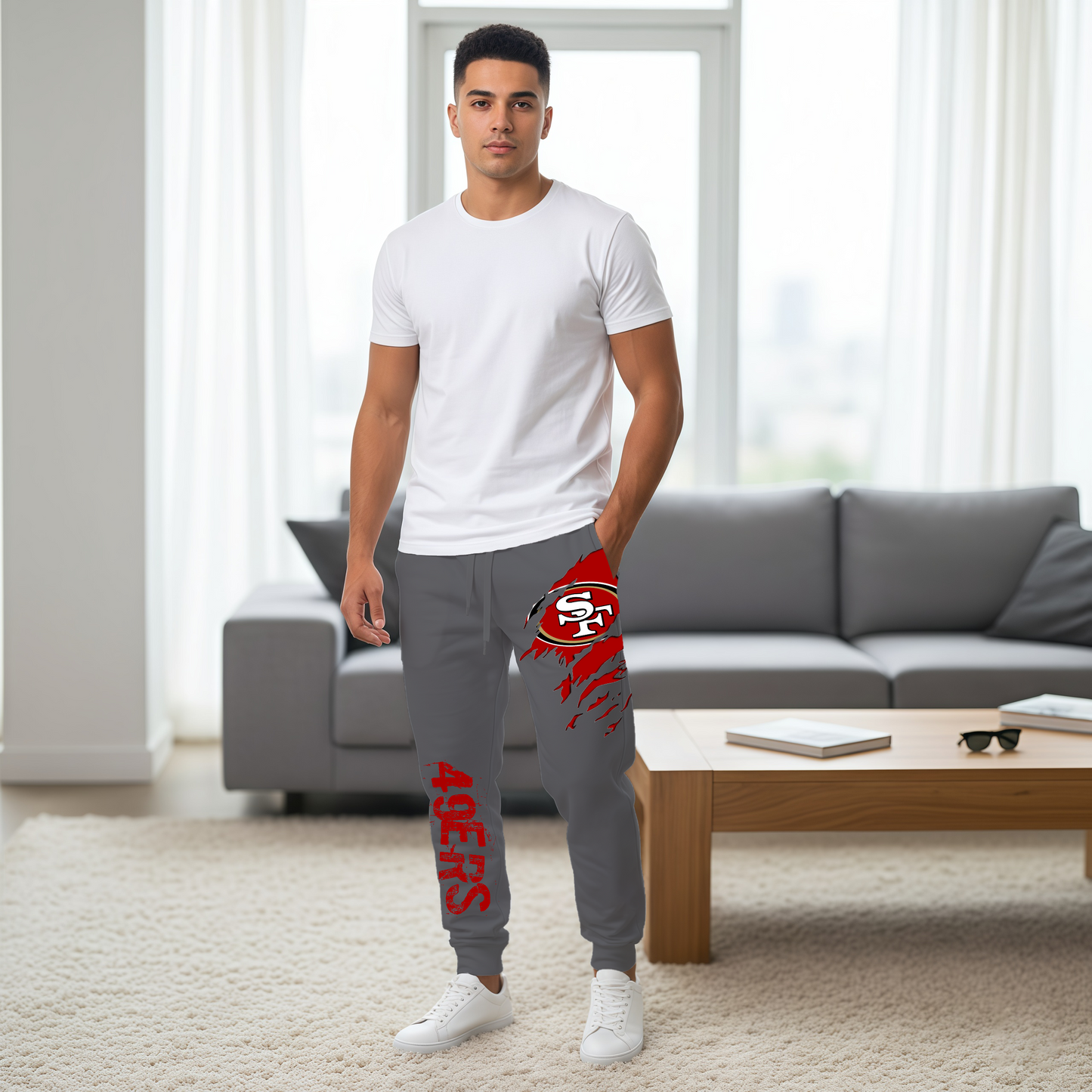 LIMITED EDITION - NEW PERSONALIZED NFL11 SF49 SAN FRANCISCO 49ERS JOGGERS