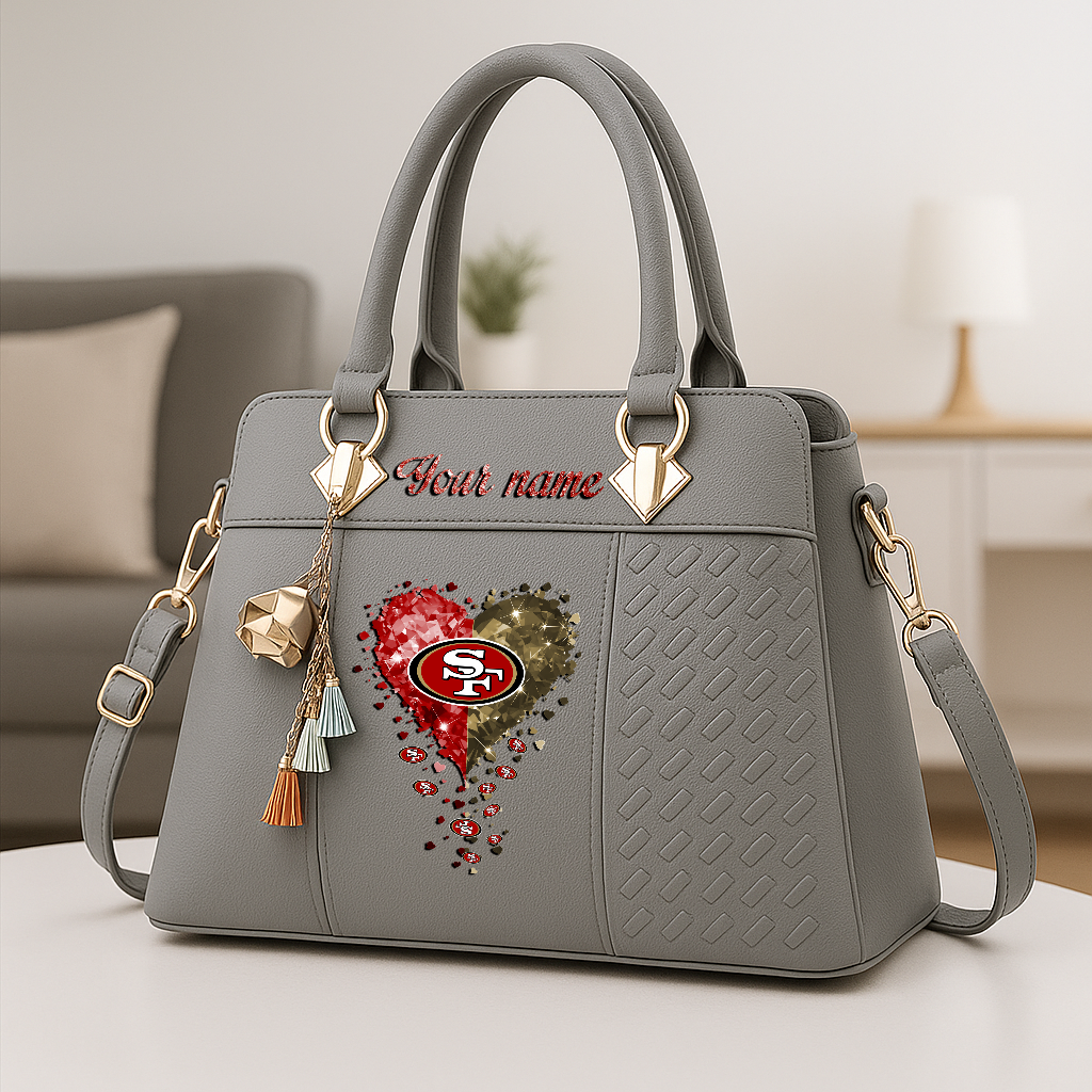 LIMITED EDITION - NEW CUSTOMIZED NFL11 SF49 SAN FRANCISCO 49ERS ZIP HANDBAG MULTICOLOR