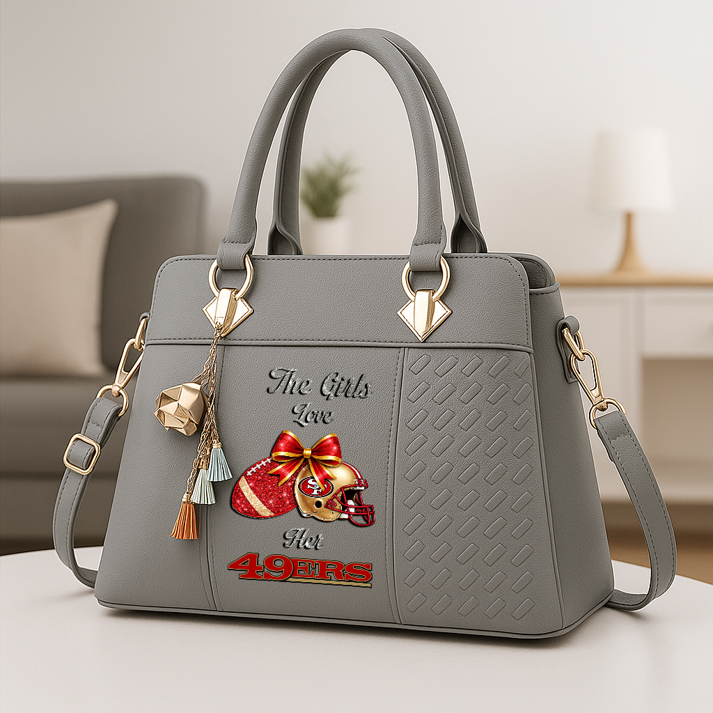 LIMITED EDITION - NEW CUSTOMIZED NFL11 SF49 SAN FRANCISCO 49ERS WOMEN'S ZIP HANDBAG MULTICOLOR