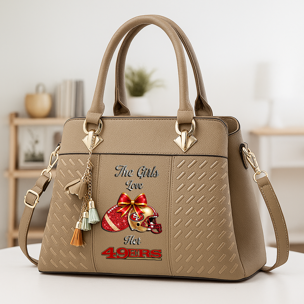 LIMITED EDITION - NEW CUSTOMIZED NFL11 SF49 SAN FRANCISCO 49ERS WOMEN'S ZIP HANDBAG MULTICOLOR