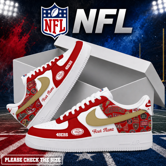 LIMITED EDITION - NEW CUSTOMIZED NFL11 SF49 SAN FRANCISCO 49ERS AF1 SHOES