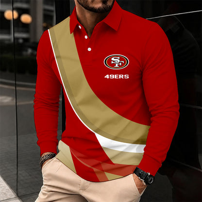 [SPECIAL OFFER] NEW CUSTOMIZED NFL11 SF49 SAN FRANCISCO 49ERS LONG SLEEVE POLO SHIRT