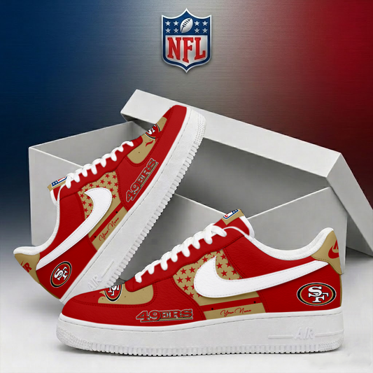 LIMITED EDITION - NEW CUSTOMIZED NFL11 SF49 SAN FRANCISCO 49ERS AF1 SHOES