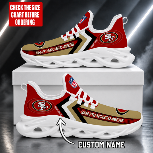 LIMITED EDITION - NEW CUSTOMIZED NFL11 SF49 SAN FRANCISCO 49ERS UNISEX MAX SOUL SHOES