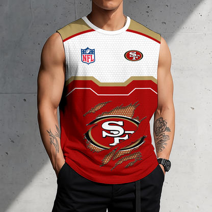 LIMITED EDITION - NEW CUSTOMIZED NFL11 SF49 SAN FRANCISCO 49ERS MEN'S GYM SHIRT