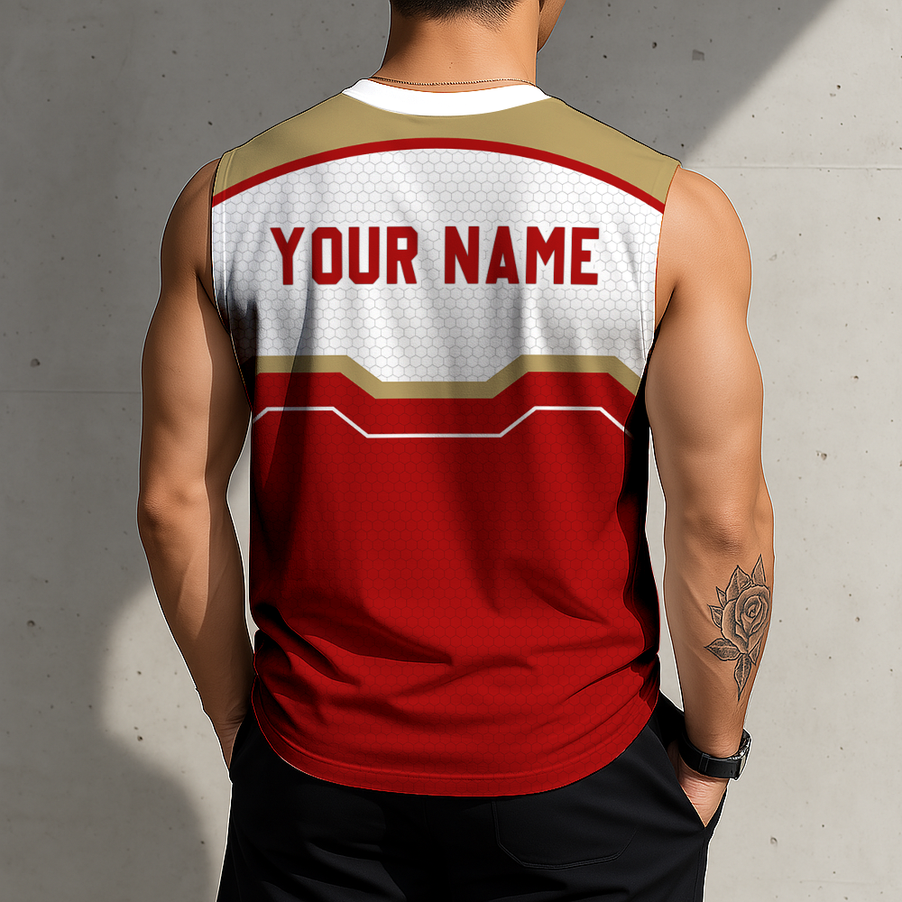 LIMITED EDITION - NEW CUSTOMIZED NFL11 SF49 SAN FRANCISCO 49ERS MEN'S GYM SHIRT