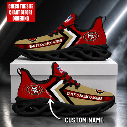 LIMITED EDITION - NEW CUSTOMIZED NFL11 SF49 SAN FRANCISCO 49ERS UNISEX MAX SOUL SHOES