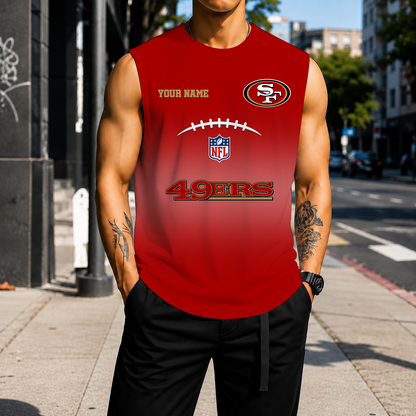 LIMITED EDITION - NEW CUSTOMIZED NFL11 SF49 SAN FRANCISCO 49ERS MEN'S GYM SHIRT