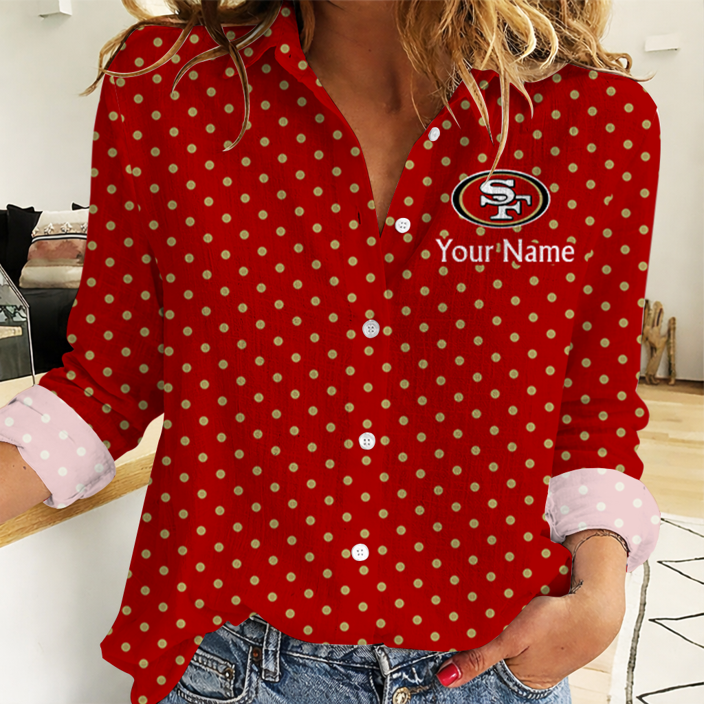 LIMITED EDITION - NEW CUSTOMIZED NFL11 SF49 SAN FRANCISCO 49ERS WOMEN CASUAL SHIRT