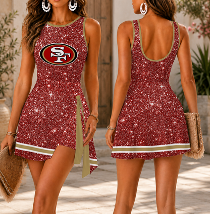 LIMITED EDITION - NEW CUSTOMIZED NFL11 SF49 SAN FRANCISCO 49ERS WOMEN'S SUMMER SKORT DRESS
