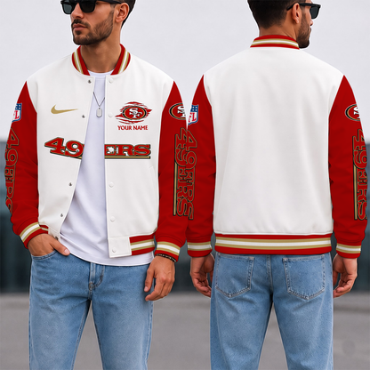ELITE EDITION - NEW CUSTOMIZED NFL11 SF49 SAN FRANCISCO 49ERS SATIN VARSITY & BASEBALL JACKET