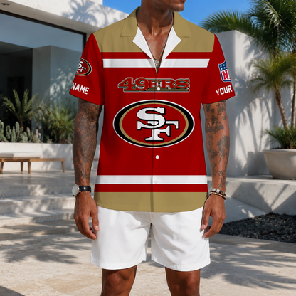 EXCLUSIVE EDITION - NEW CUSTOMIZED NFL11 SF49 SAN FRANCISCO 49ERS UNISEX HAWAIIAN SHIRT