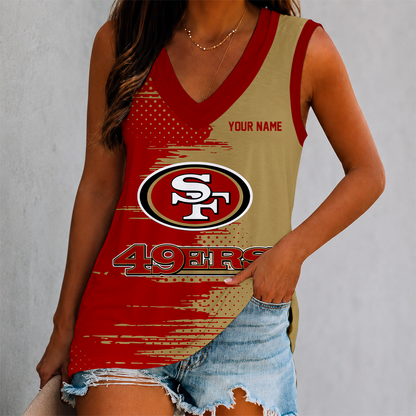 LIMITED EDITION - NEW CUSTOMIZED NFL11 SF49 SAN FRANCISCO 49ERS WOMEN'S V-NECK TANK TOP