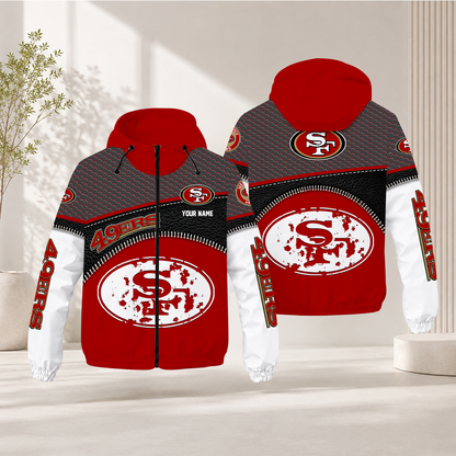 LIMITED EDITION - NEW CUSTOMIZED NFL11 SF49 SAN FRANCISCO 49ERS WINDBREAKER JACKET