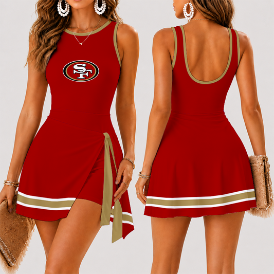 [SPECIAL OFFER] NEW CUSTOMIZED NFL11 SF49 SAN FRANCISCO 49ERS WOMEN'S SUMMER SKORT DRESS