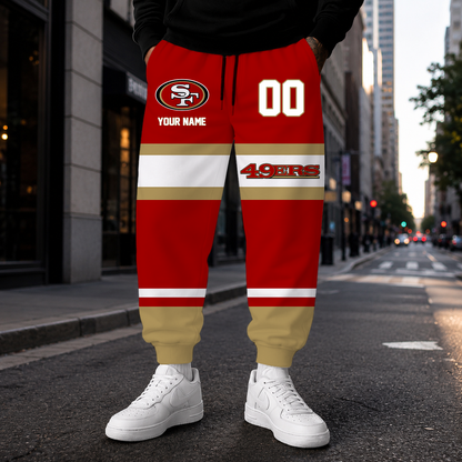 LIMITED EDITION - NEW CUSTOMIZED NFL11 SF49 SAN FRANCISCO 49ERS SWEATPANTS