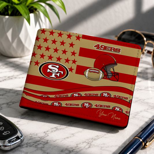 LIMITED EDITION - NEW CUSTOMIZED NFL11 SF49 SAN FRANCISCO 49ERS LEATHER WALLET