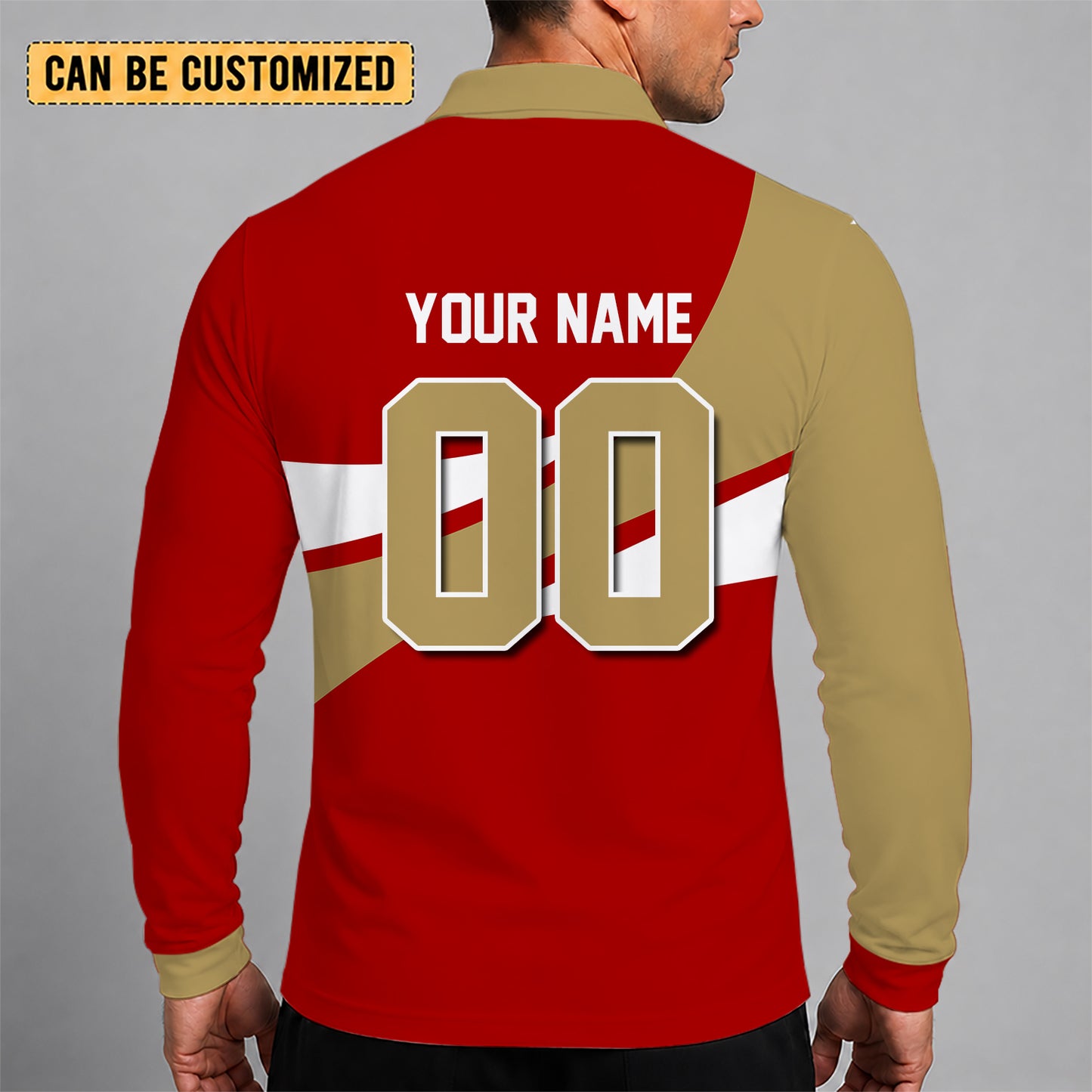 [SPECIAL OFFER] NEW CUSTOMIZED NFL11 SF49 SAN FRANCISCO 49ERS LONG SLEEVE POLO SHIRT