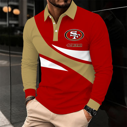 [SPECIAL OFFER] NEW CUSTOMIZED NFL11 SF49 SAN FRANCISCO 49ERS LONG SLEEVE POLO SHIRT
