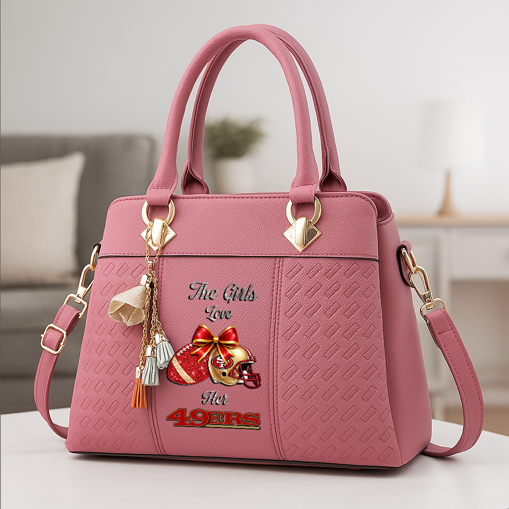 LIMITED EDITION - NEW CUSTOMIZED NFL11 SF49 SAN FRANCISCO 49ERS WOMEN'S ZIP HANDBAG MULTICOLOR