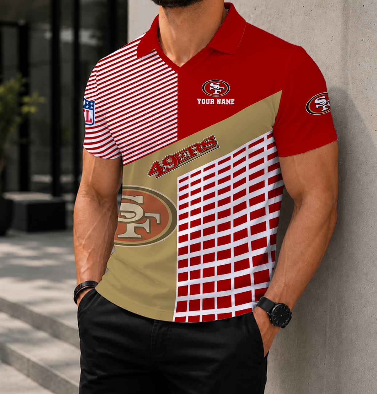 LIMITED EDITION - NEW CUSTOMIZED NFL11 SF49 SAN FRANCISCO 49ERS POLO SHIRT