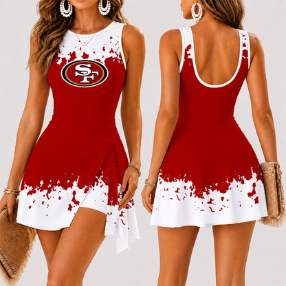 [SPECIAL OFFER] NEW CUSTOMIZED NFL11 SF49 SAN FRANCISCO 49ERS WOMEN'S SUMMER SKORT DRESS