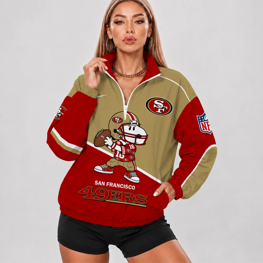 [SPECIAL OFFER] NEW CUSTOMIZED NFL11 SF49 SAN FRANCISCO 49ERS V-NECK ZIPPER SWEATSHIRT JACKET