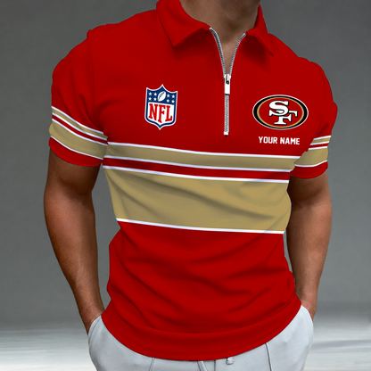 [SPECIAL OFFER] NEW CUSTOMIZED NFL11 SF49 SAN FRANCISCO 49ERS ZIP POLO SHIRT