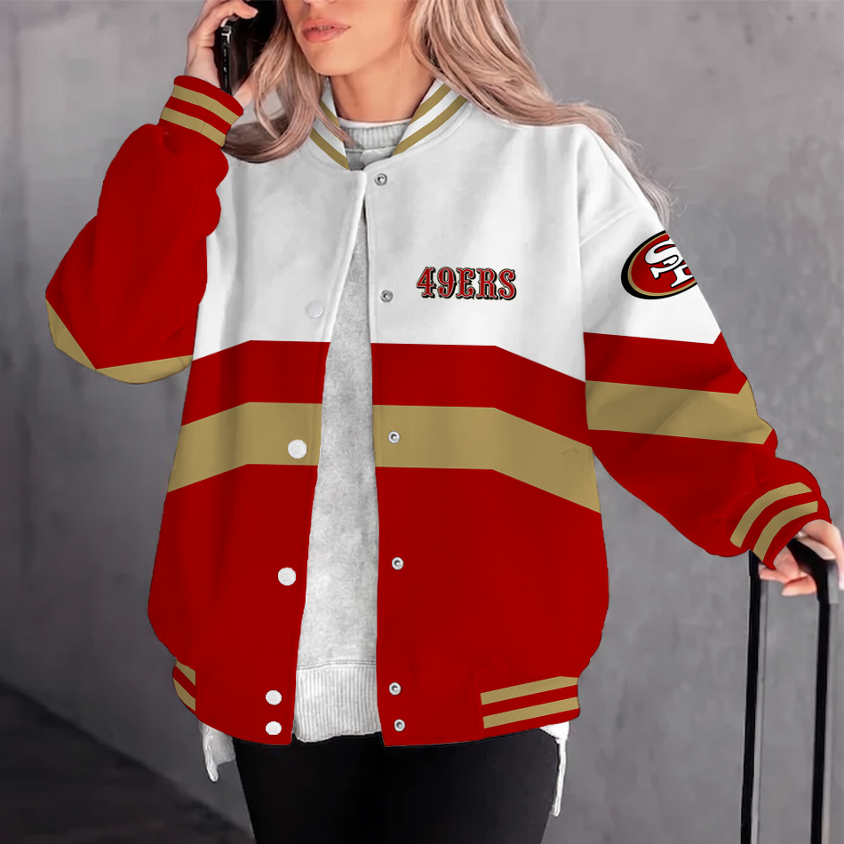 [SPECIAL OFFER] NEW CUSTOMIZED NFL11 SF49 SAN FRANCISCO 49ERS SATIN VARSITY & BASEBALL JACKET