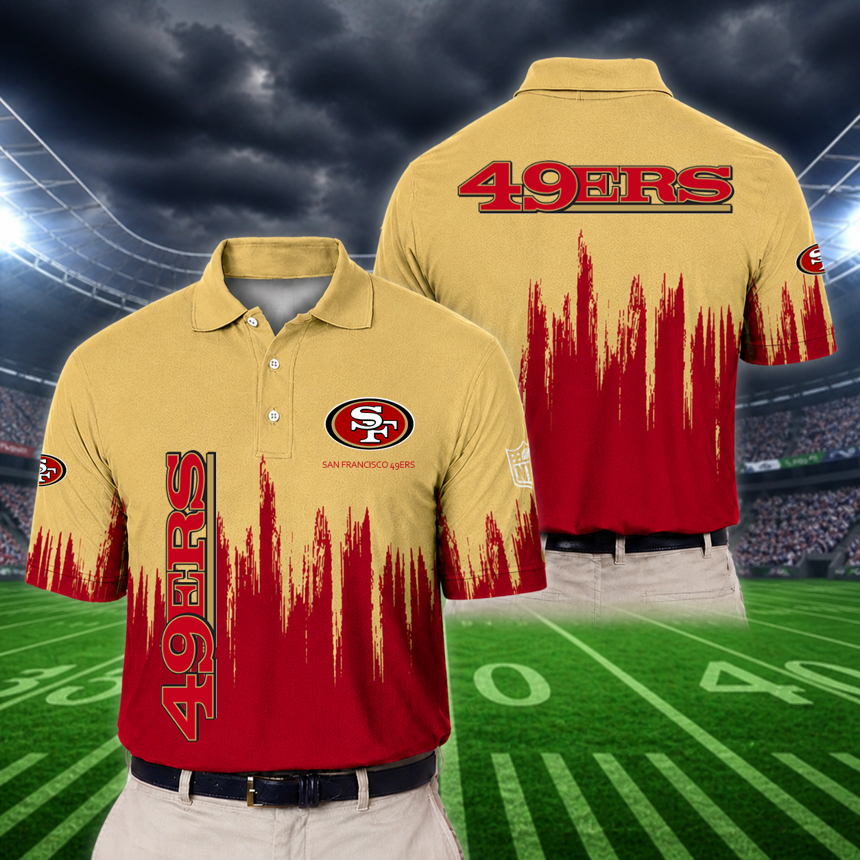 LIMITED EDITION - NEW CUSTOMIZED NFL11 SF49 SAN FRANCISCO 49ERS POLO SHIRT
