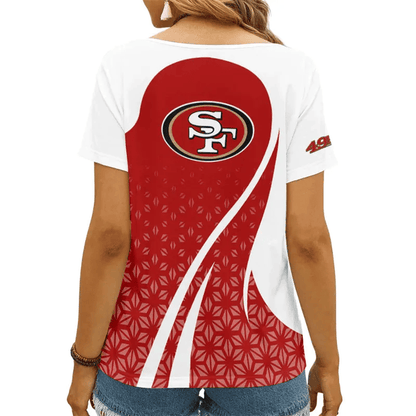 LIMITED EDITION - NEW CUSTOMIZED NFL11 SF49 SAN FRANCISCO 49ERS V-NECK FEMALE SHIRT