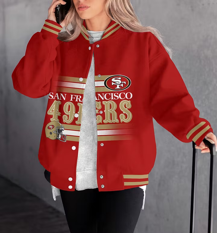 LIMITED EDITION - NEW CUSTOMIZED NFL11 SF49 SAN FRANCISCO 49ERS SATIN VARSITY & BASEBALL JACKET