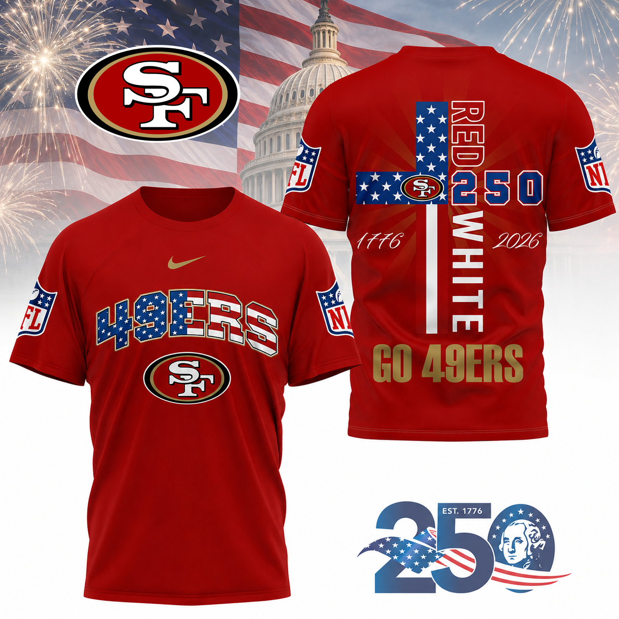 LIMITED EDITION - NEW CUSTOMIZED NFL11 SF49 SAN FRANCISCO 49ERS T-SHIRT, POLO SHIRT, ZIP POLO SHIRT, SWEATSHIRT, HOODIE & ZIP HOODIE