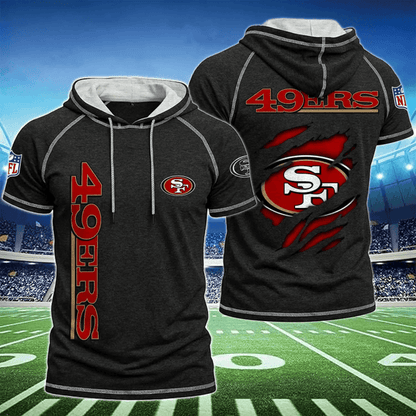 [SPECIAL OFFER] NEW CUSTOMIZED NFL11 SF49 SAN FRANCISCO 49ERS SHORT SLEEVE HOODIE