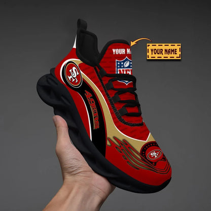 LIMITED EDITION - NEW CUSTOMIZED NFL11 SF49 SAN FRANCISCO 49ERS UNISEX MAX SOUL SHOES