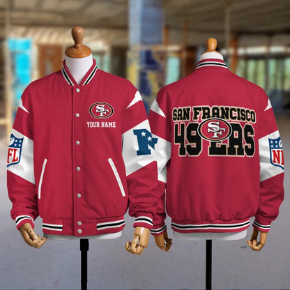 [HOT DEAL] NEW CUSTOMIZED NFL11 SF49 SAN FRANCISCO 49ERS SATIN VARSITY & BASEBALL JACKET