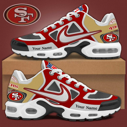 LIMITED EDITION - NEW CUSTOMIZED NFL11 SF49 SAN FRANCISCO 49ERS UNISEX AIR MAX PLUS SNEAKERS