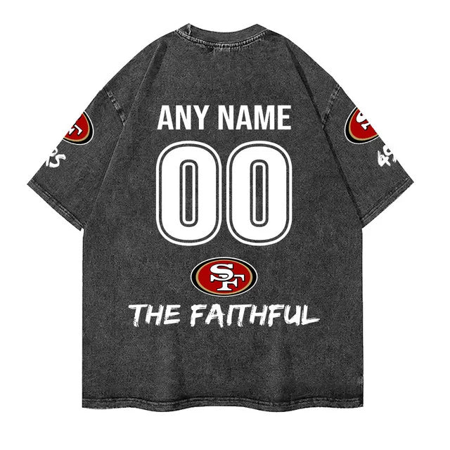 [SPECIAL OFFER] NEW CUSTOMIZED NFL11 SF49 SAN FRANCISCO 49ERS MULTICOLOR WASHED TEE