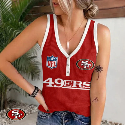 [SPECIAL OFFER] NEW CUSTOMIZED NFL11 SF49 SAN FRANCISCO 49ERS WOMEN'S V-NECK TANK TOP