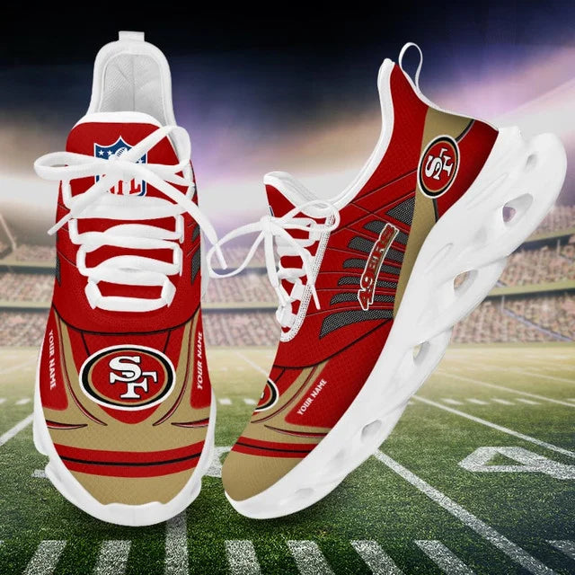 LIMITED EDITION - NEW CUSTOMIZED NFL11 SF49 SAN FRANCISCO 49ERS UNISEX MAX SOUL SHOES