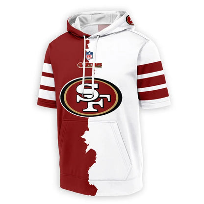 LIMITED EDITION - NEW CUSTOMIZED NFL11 SF49 SAN FRANCISCO 49ERS SHORT SLEEVE HOODIE T-SHIRT