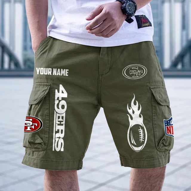 [SPECIAL OFFER] NEW CUSTOMIZED NFL11 SF49 SAN FRANCISCO 49ERS CARGO SHORTS