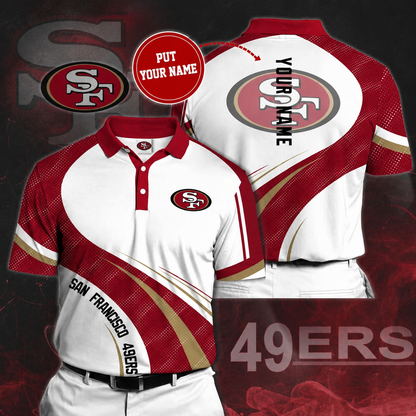 LIMITED EDITION - NEW CUSTOMIZED NFL11 SF49 SAN FRANCISCO 49ERS POLO SHIRT