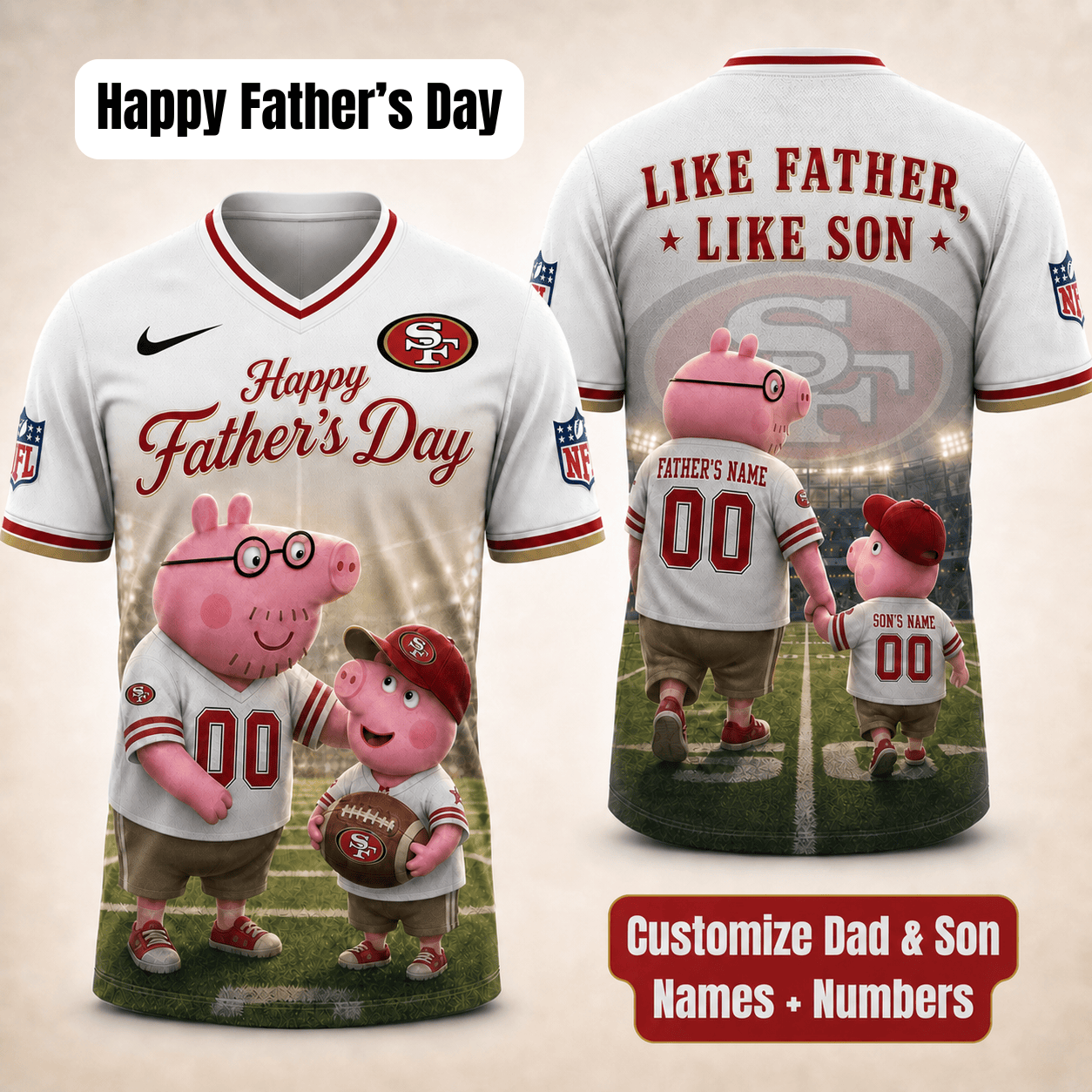 [FATHER'S DAY] NEW CUSTOMIZED NFL11 SF49 SAN FRANCISCO 49ERS FOOTBALL JERSEY
