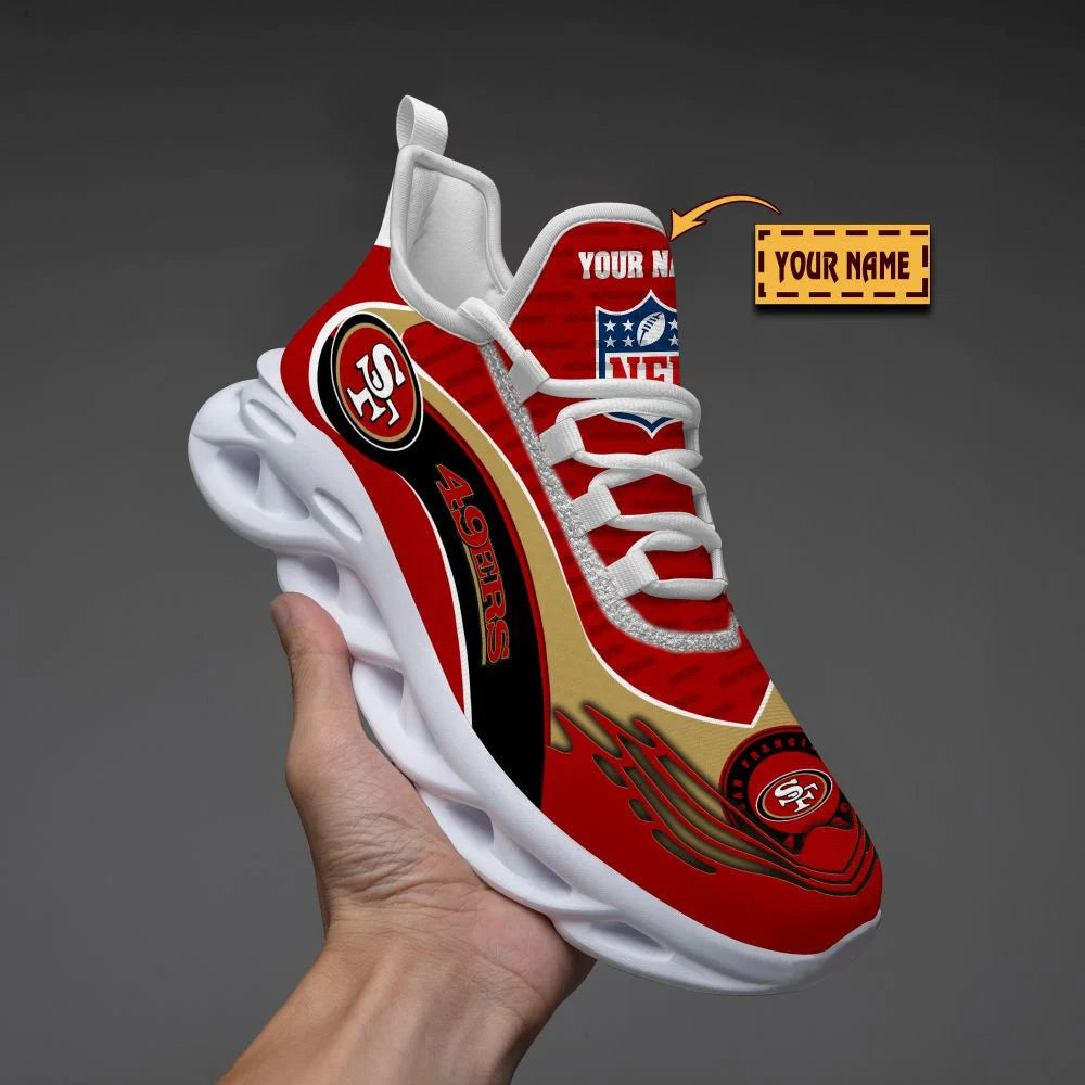 LIMITED EDITION - NEW CUSTOMIZED NFL11 SF49 SAN FRANCISCO 49ERS UNISEX MAX SOUL SHOES