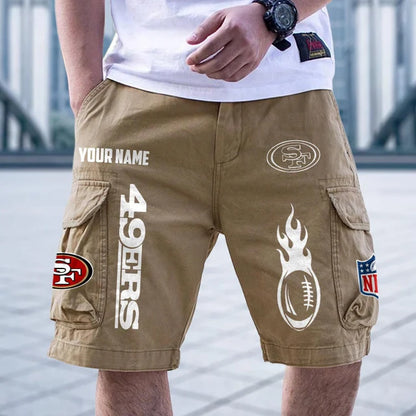 [SPECIAL OFFER] NEW CUSTOMIZED NFL11 SF49 SAN FRANCISCO 49ERS CARGO SHORTS