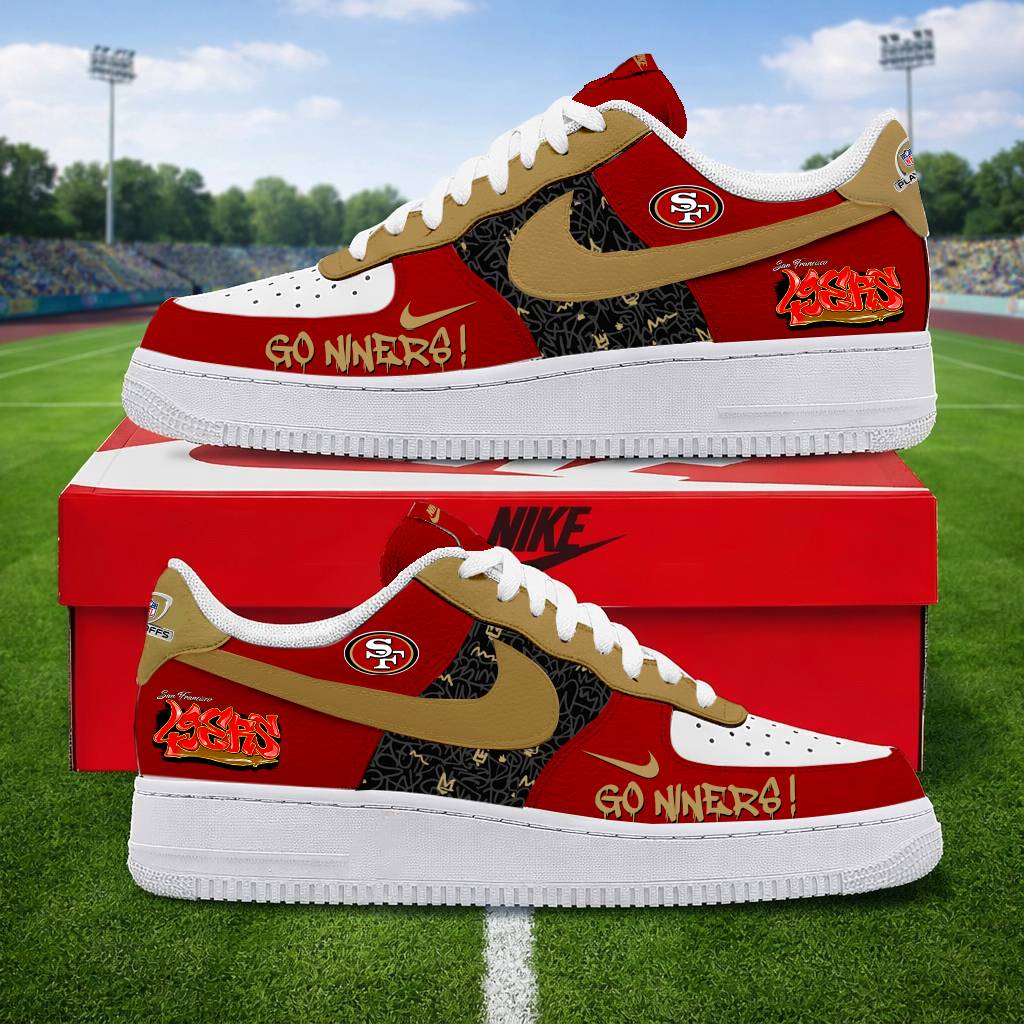 LIMITED EDITION - NEW CUSTOMIZED NFL11 SF49 SAN FRANCISCO 49ERS AF1 SNEAKERS