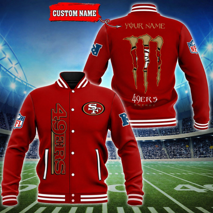 LIMITED EDITION - NEW CUSTOMIZED NFL11 SF49 SAN FRANCISCO 49ERS SATIN VARSITY & BASEBALL JACKET